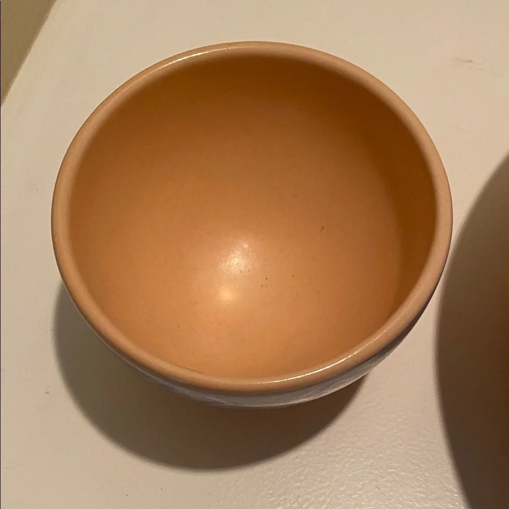 Treasure Craft Southwestern Style Chip and Dip Bowl Set. Peach and Green.